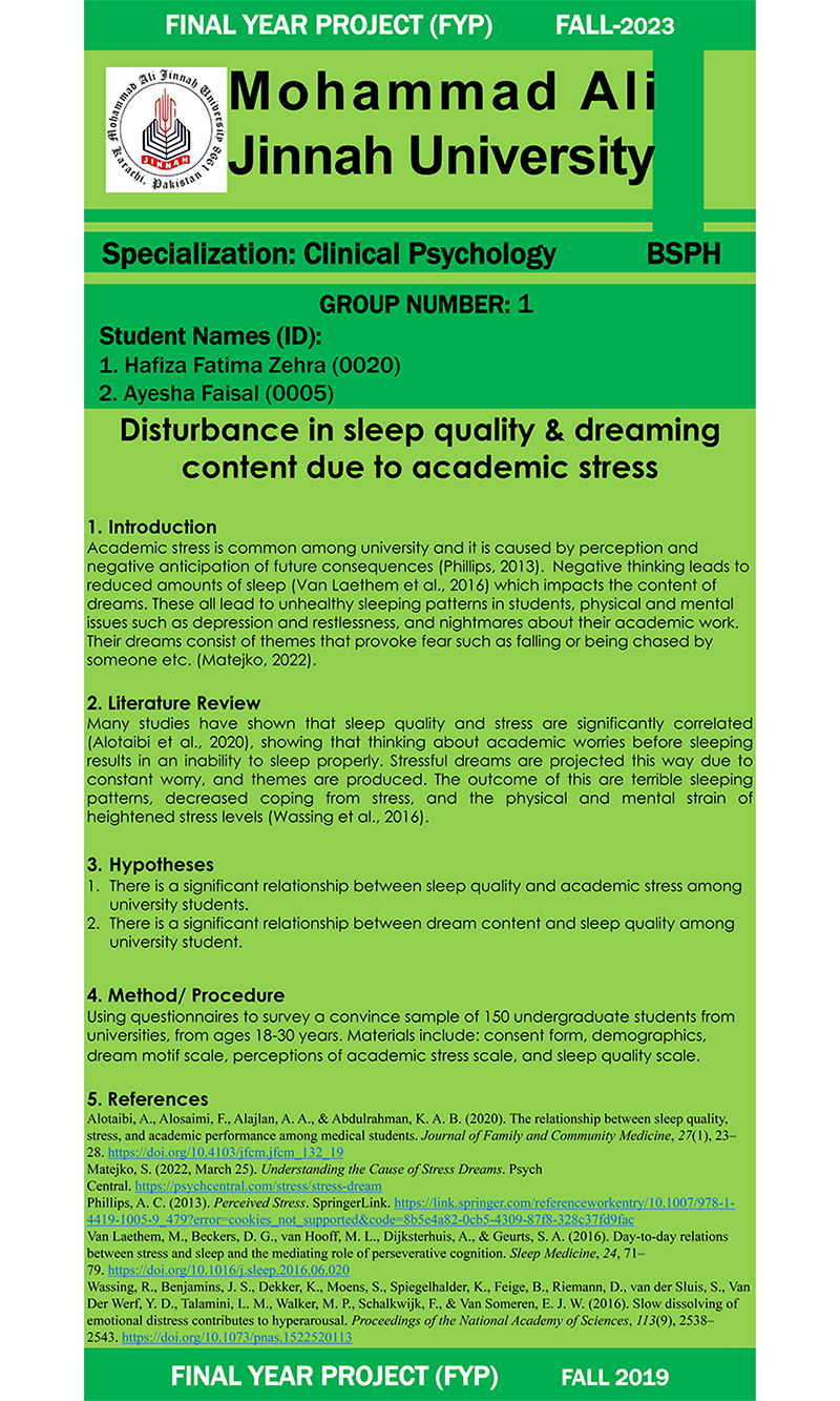 Disturbance In Sleep Quality And Dream Content Due To Academic Stress